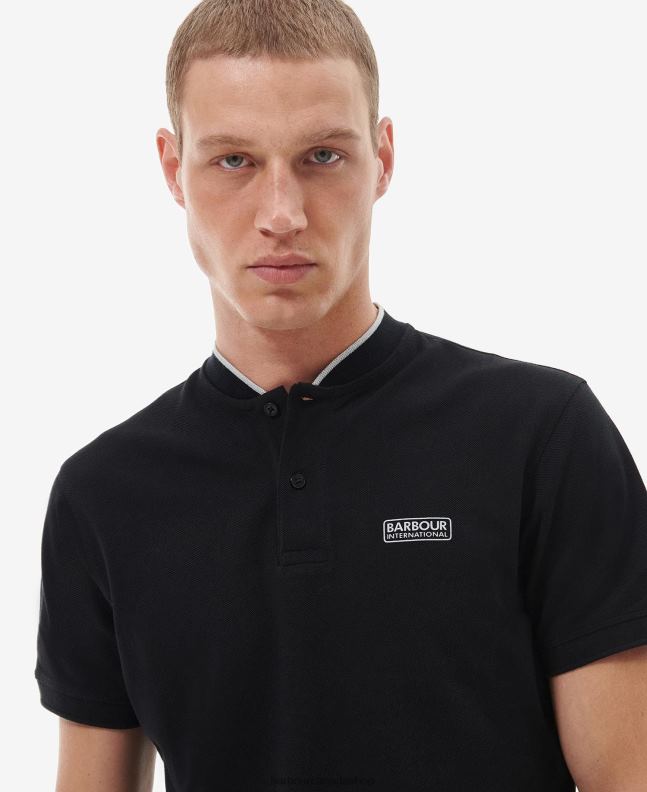 Barbour Clothing Men Classic Black Lewis Sports Polo Shirt 2BB2F675