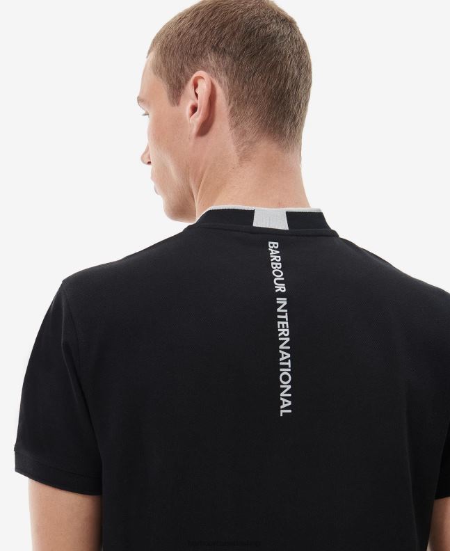 Barbour Clothing Men Classic Black Lewis Sports Polo Shirt 2BB2F675