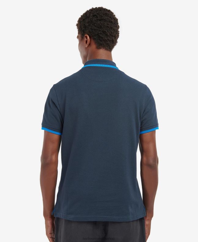 Barbour Clothing Men Classic Navy Beaumont Zip Polo Shirt 2BB2F735