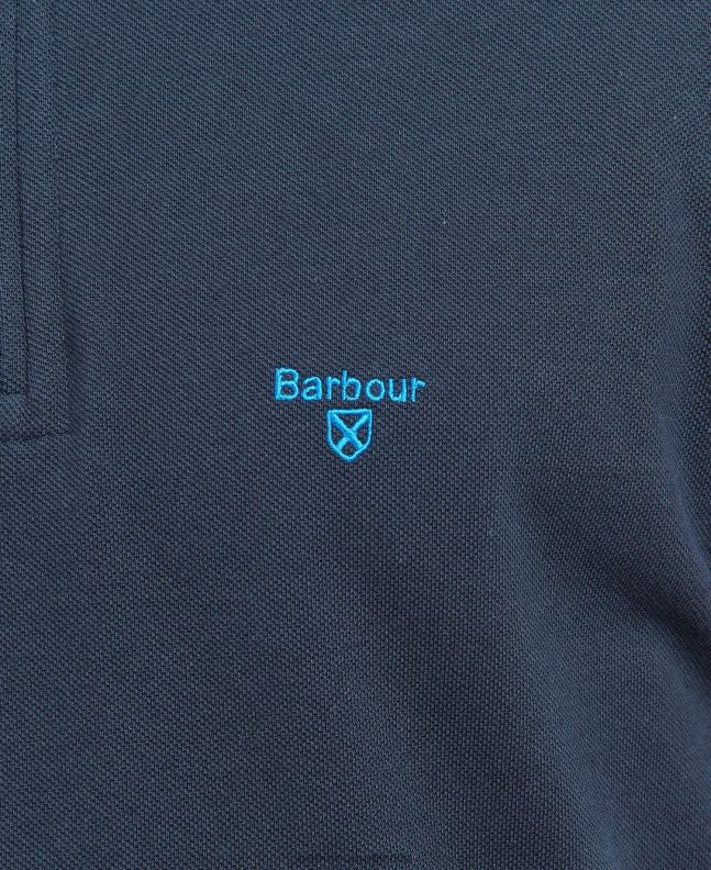 Barbour Clothing Men Classic Navy Beaumont Zip Polo Shirt 2BB2F735