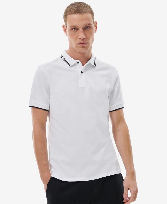 Barbour Clothing Men Classic White Bates Polo Shirt 2BB2F656