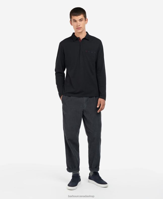 Barbour Clothing Men Dk Bordeaux Adie Long Sleeve Polo Shirt 2BB2F678