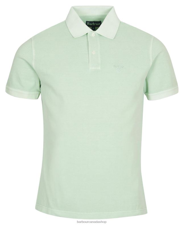 Barbour Clothing Men Dusty Mint Washed Sports Polo Shirt 2BB2F629