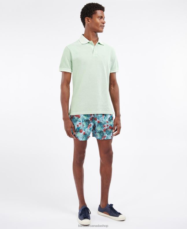 Barbour Clothing Men Dusty Mint Washed Sports Polo Shirt 2BB2F629