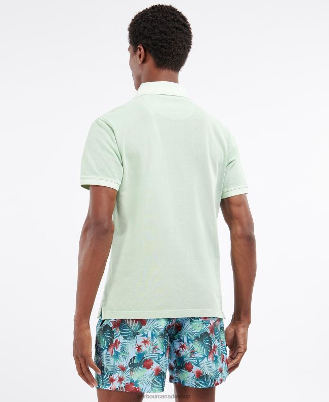 Barbour Clothing Men Dusty Mint Washed Sports Polo Shirt 2BB2F629