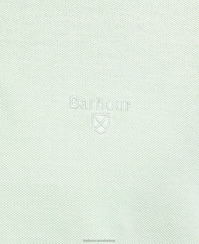 Barbour Clothing Men Dusty Mint Washed Sports Polo Shirt 2BB2F629
