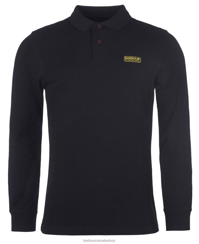 Barbour Clothing Men International Navy International Long Sleeved Polo Shirt 2BB2F662