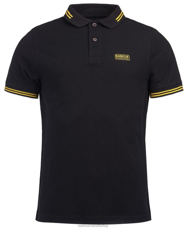 Barbour Clothing Men Mustard Bark International Essential Tipped Poloshirt 2BB2F623