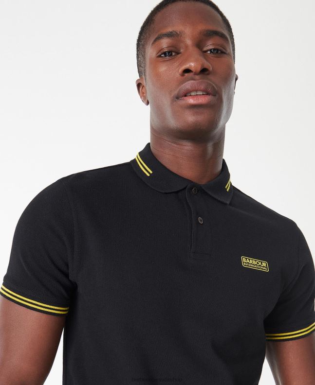 Barbour Clothing Men Mustard Bark International Essential Tipped Poloshirt 2BB2F623
