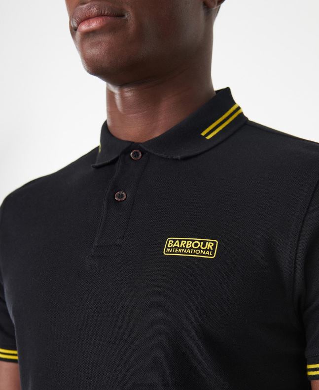 Barbour Clothing Men Mustard Bark International Essential Tipped Poloshirt 2BB2F623