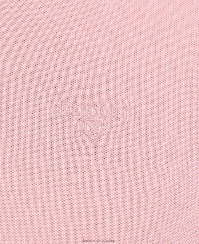 Barbour Clothing Men Pink Salt Wash Sports Polo Shirt 2BB2F548