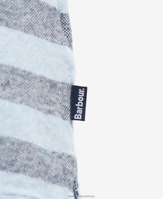 Barbour Clothing Men Powder Blue Thorley Striped Polo Shirt 2BB2F716