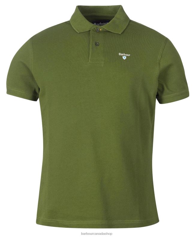 Barbour Clothing Men Racing Green Sports Polo Shirt 2BB2F618