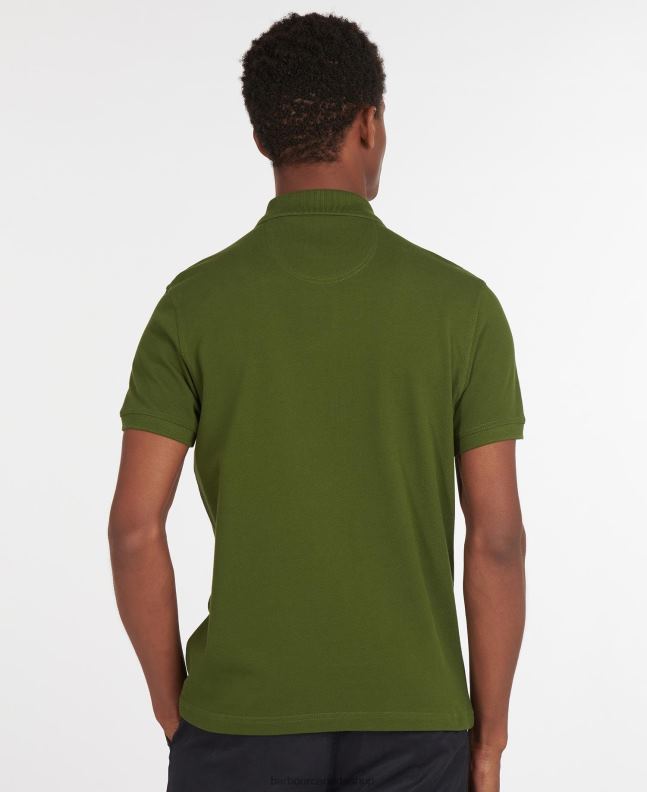 Barbour Clothing Men Racing Green Sports Polo Shirt 2BB2F618