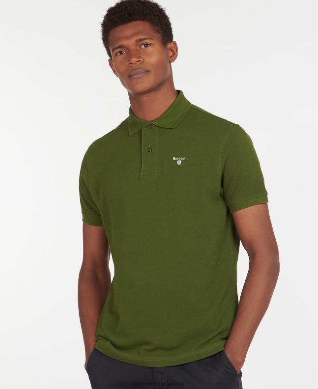 Barbour Clothing Men Racing Green Sports Polo Shirt 2BB2F618