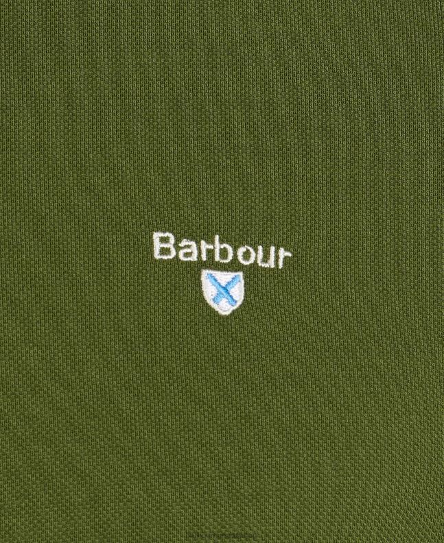 Barbour Clothing Men Racing Green Sports Polo Shirt 2BB2F618