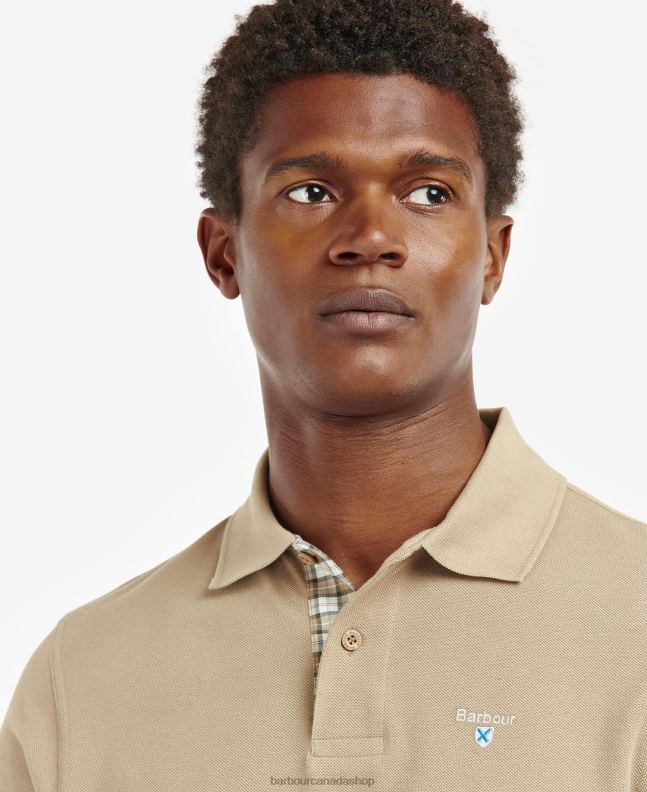 Barbour Clothing Men Sky Marl/Dress Tartan Pique Polo Shirt 2BB2F600