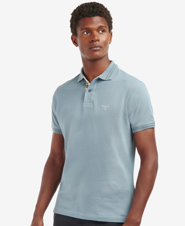 Barbour Clothing Men Washed Blue Harrowgate Polo Shirt 2BB2F588