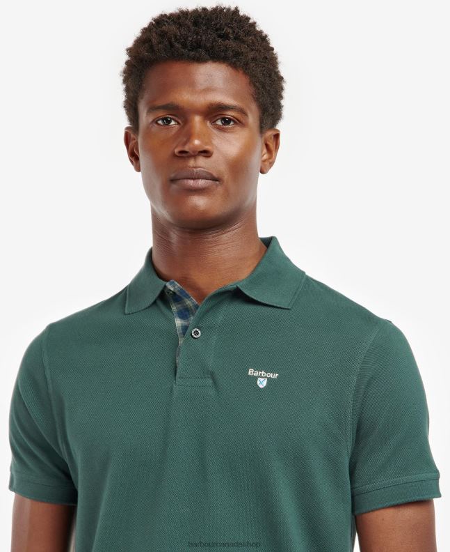 Barbour Clothing Men Washed Stone Tartan Pique Polo Shirt 2BB2F613