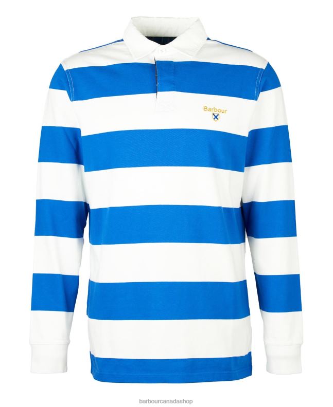 Barbour Clothing Men Whisper White Hollywell Striped Rugby Shirt 2BB2F725
