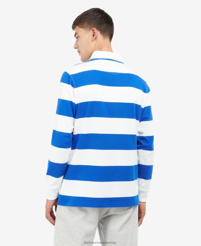 Barbour Clothing Men Whisper White Hollywell Striped Rugby Shirt 2BB2F725