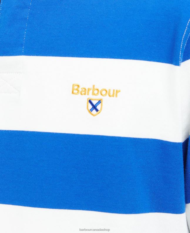 Barbour Clothing Men Whisper White Hollywell Striped Rugby Shirt 2BB2F725