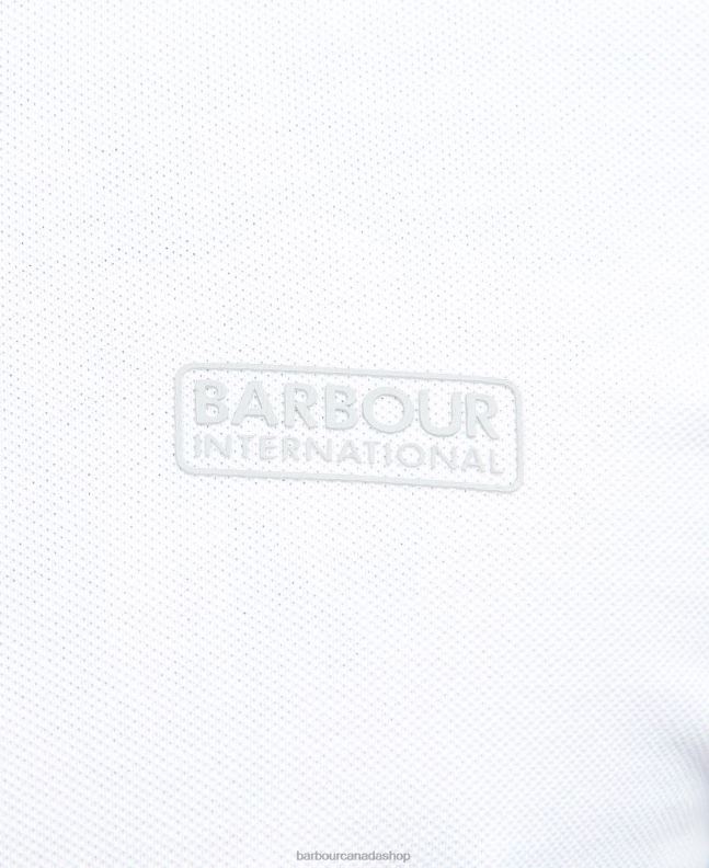 Barbour Clothing Men White Adisham Long Sleeve Polo Shirt 2BB2F741