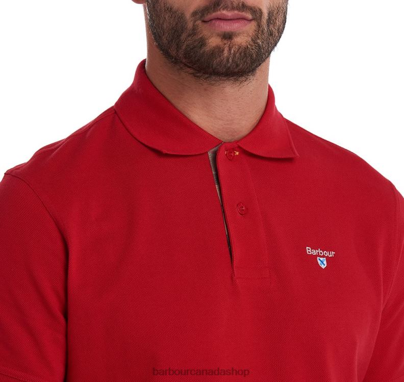 Barbour Clothing Men White/Greystone Tartan Pique Polo Shirt 2BB2F734