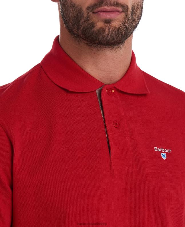 Barbour Clothing Men White/Greystone Tartan Pique Polo Shirt 2BB2F734