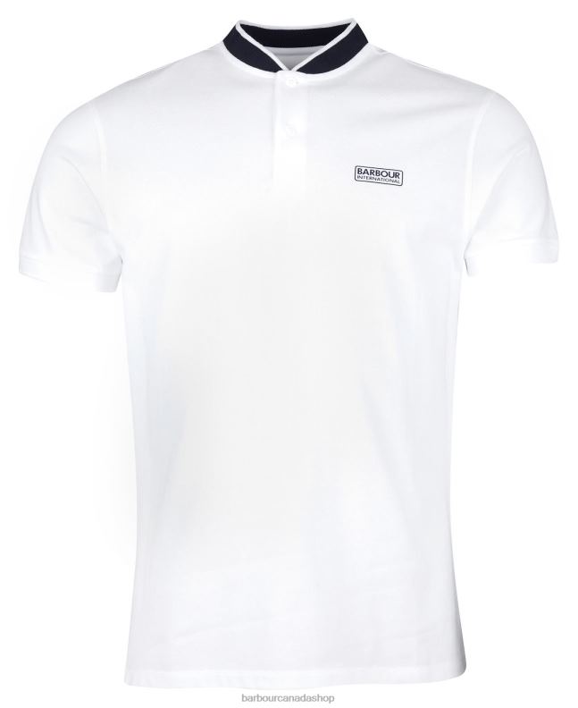 Barbour Clothing Men White/Night Sky Short Sleeve Tipped Sports Colla Polo Shirt 2BB2F683