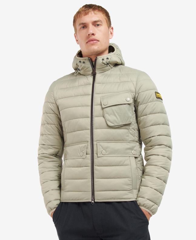 Barbour Clothing Men Black Racer Ouston Hooded Quilted Jacket 2BB2F147