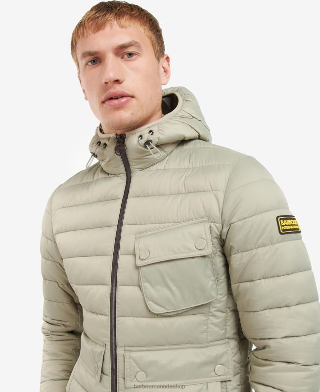 Barbour Clothing Men Black Racer Ouston Hooded Quilted Jacket 2BB2F147