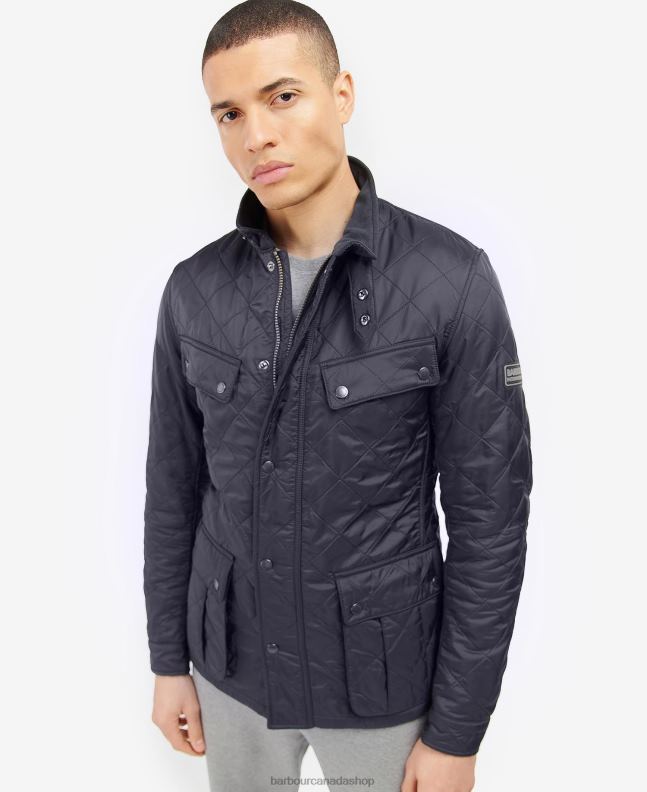 Barbour Clothing Men Charcoal Tourer Ariel Polar Quilted Jacket 2BB2F120