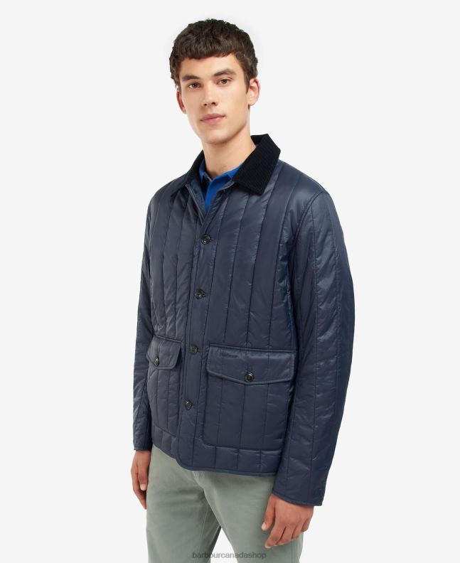 Barbour Clothing Men Classic Navy Pooley Quilted Jacket 2BB2F133