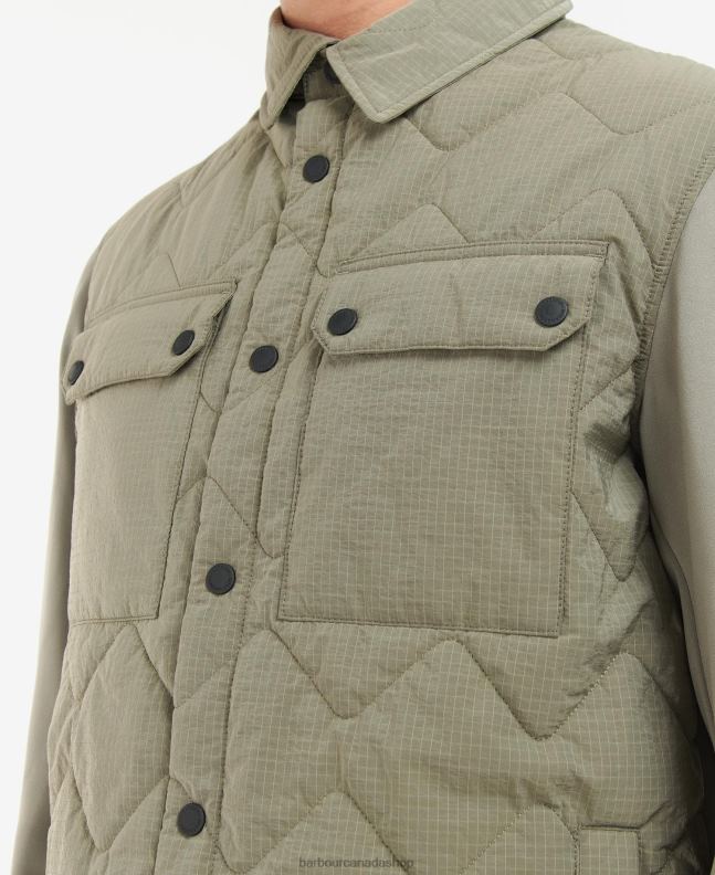 Barbour Clothing Men Dark Mushroom Bradley Quilted Shirt Jacket 2BB2F143