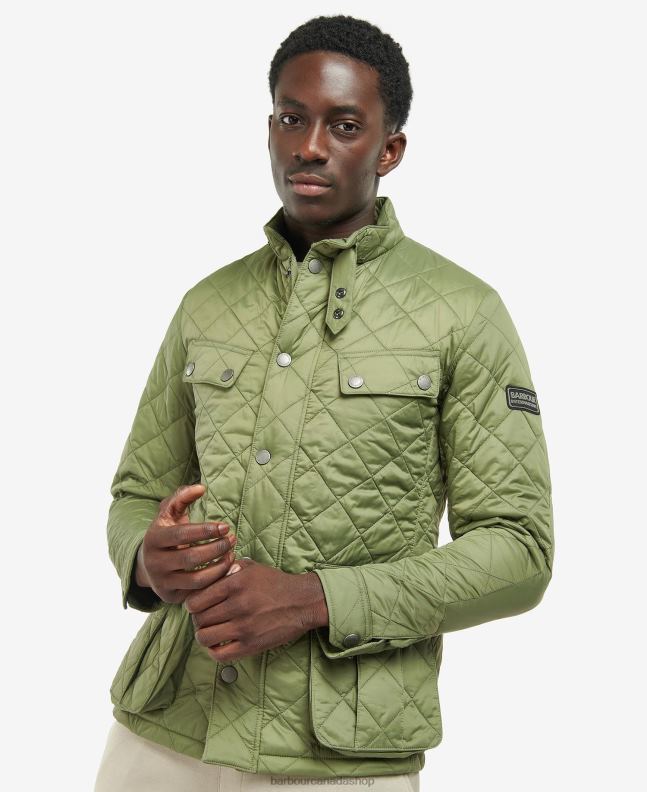 Barbour Clothing Men Light Moss Tourer Ariel Quilted Jacket 2BB2F109