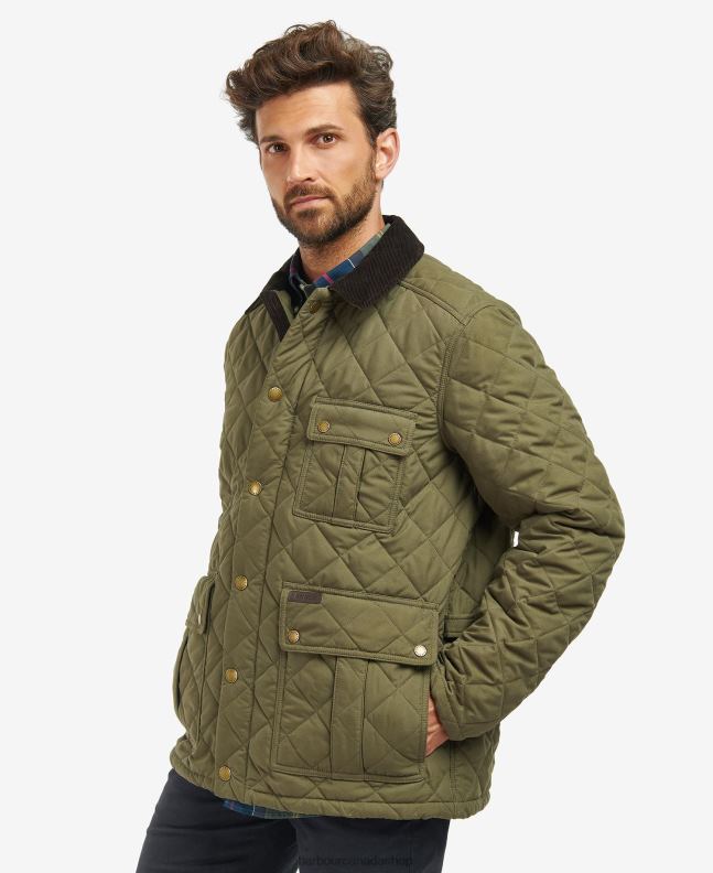 Barbour Clothing Men Navy/River Birch Tartan Horsley Quilted Jacket 2BB2F116