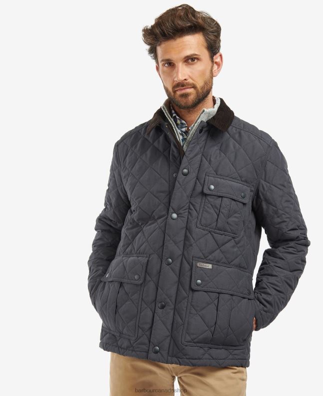 Barbour Clothing Men Navy/River Birch Tartan Horsley Quilted Jacket 2BB2F155