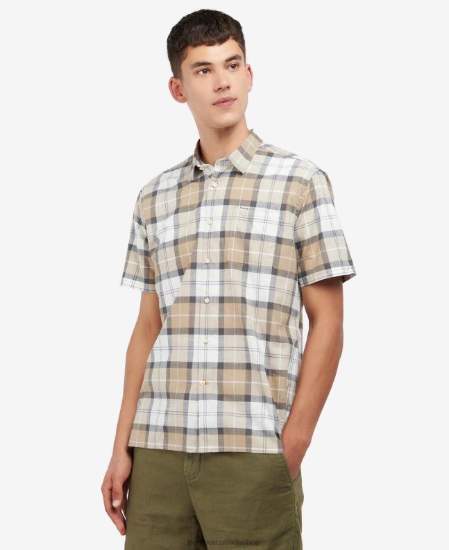 Barbour Clothing Men Amble Sand Tartan Gordon Short Sleeve Tailored Shirt 2BB2F442
