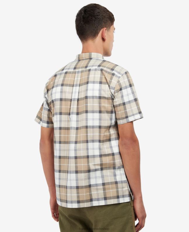 Barbour Clothing Men Amble Sand Tartan Gordon Short Sleeve Tailored Shirt 2BB2F442