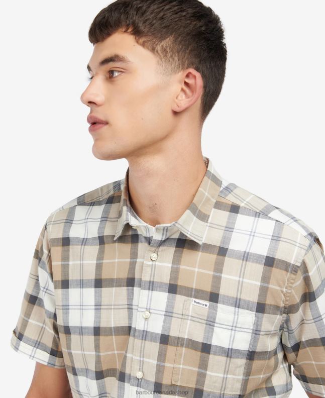 Barbour Clothing Men Amble Sand Tartan Gordon Short Sleeve Tailored Shirt 2BB2F442