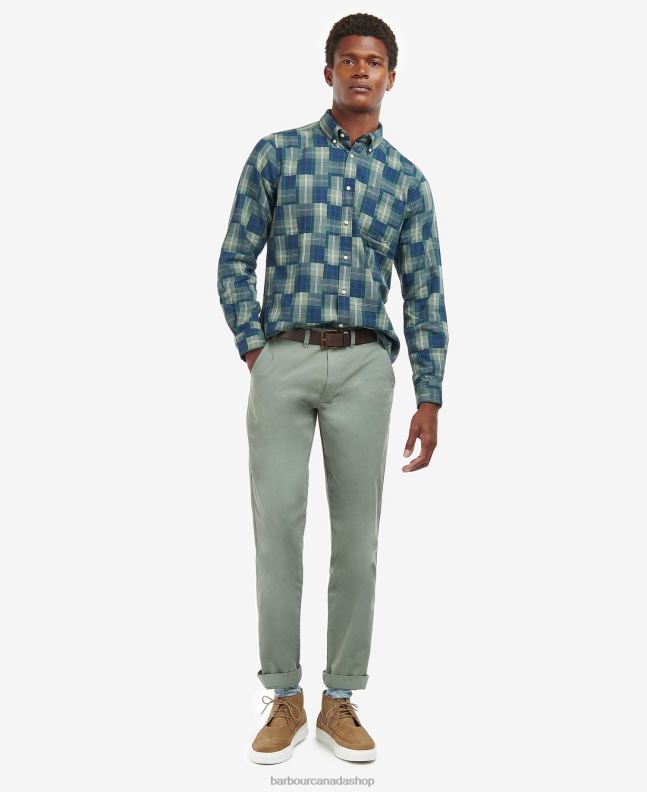 Barbour Clothing Men Amble Sand Tartan Patch Tailored Shirt 2BB2F459