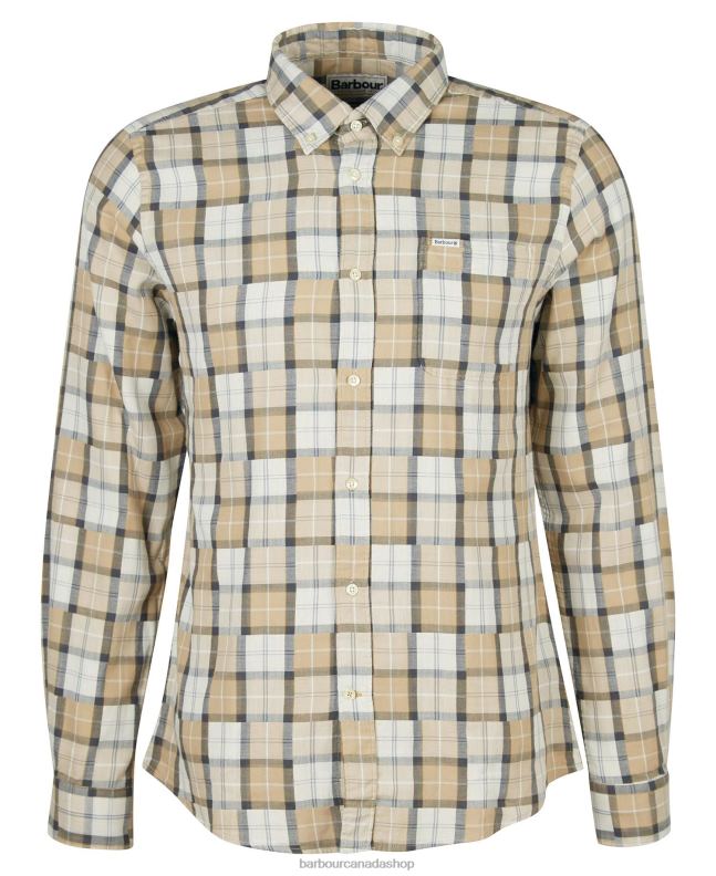Barbour Clothing Men Amble Sand Tartan Patch Tailored Shirt 2BB2F480