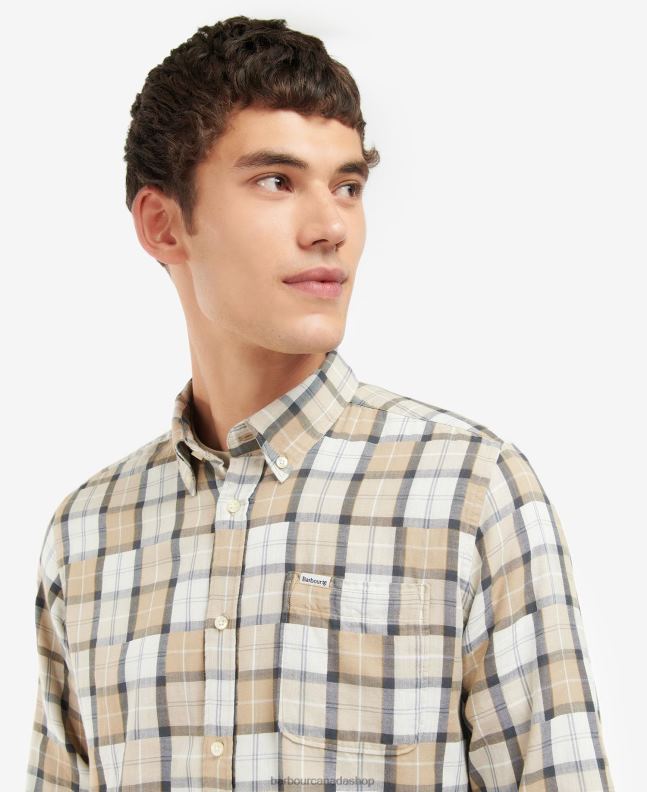 Barbour Clothing Men Amble Sand Tartan Patch Tailored Shirt 2BB2F480