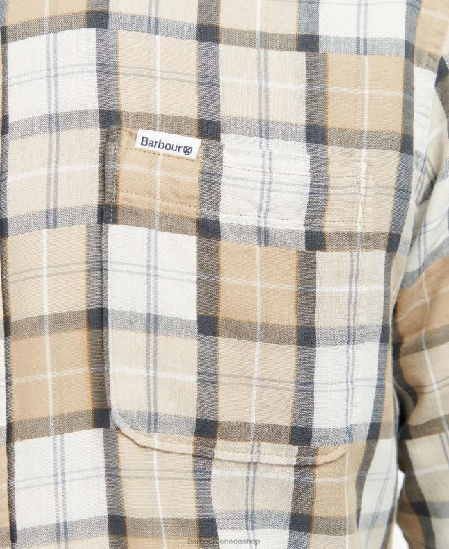 Barbour Clothing Men Amble Sand Tartan Patch Tailored Shirt 2BB2F480