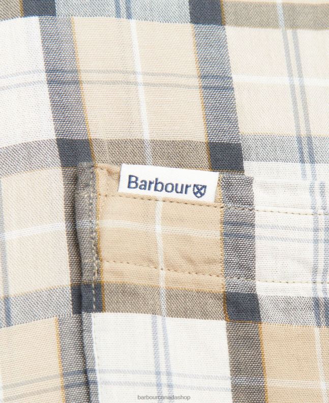 Barbour Clothing Men Amble Sand Tartan Patch Tailored Shirt 2BB2F480