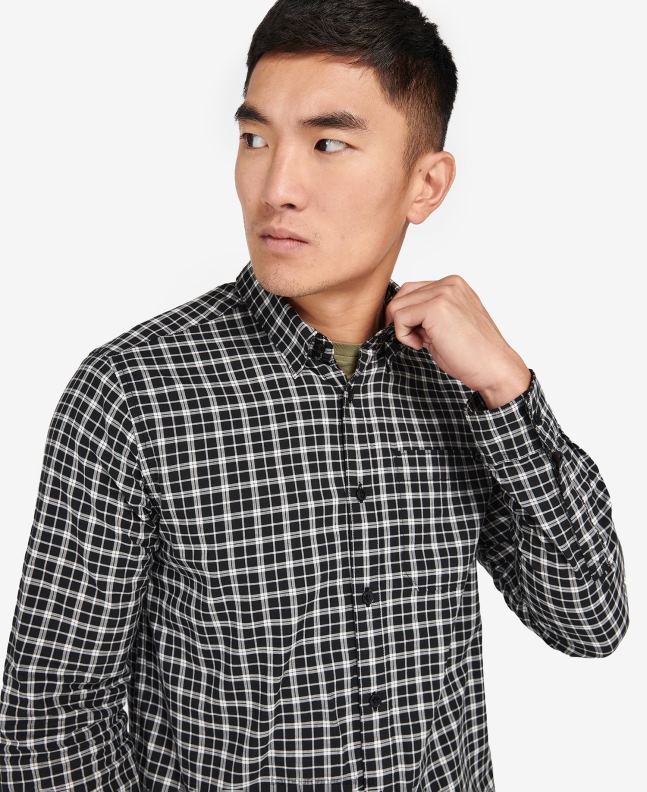Barbour Clothing Men Black/Whisper White McCloud Checked Shirt 2BB2F451