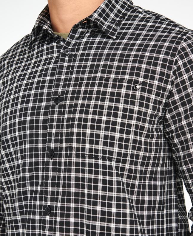 Barbour Clothing Men Black/Whisper White McCloud Checked Shirt 2BB2F451