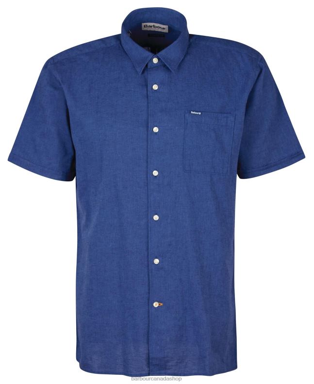 Barbour Clothing Men Bleached Olive Nelson Short Sleeve Summer Shirt 2BB2F295