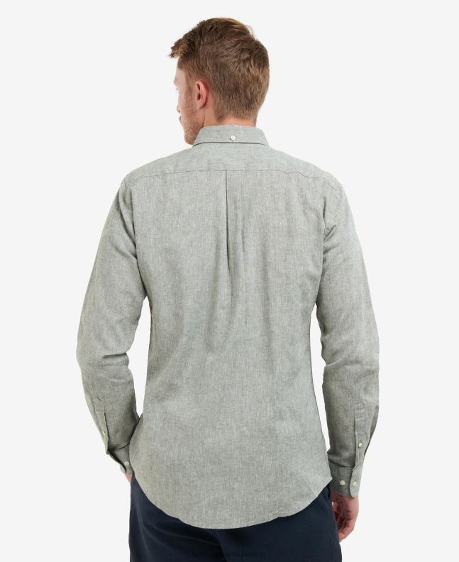 Barbour Clothing Men Bleached Olive Nelson Tailored Shirt 2BB2F299